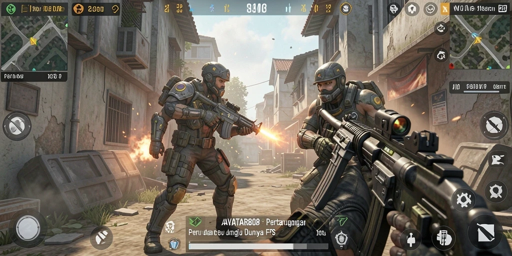 Tangkapan layar gameplay <strong>AVATAR808</strong> menampilkan pertarungan intens dengan grafis yang menakjubkan.