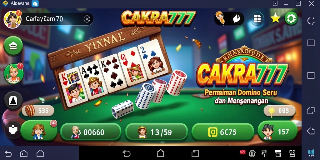 Tampilan seru dari gameplay Domino di CAKRA777.