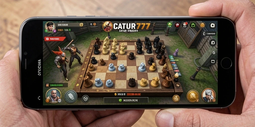 Tampilan menegangkan dari pertarungan catur di CATUR777.