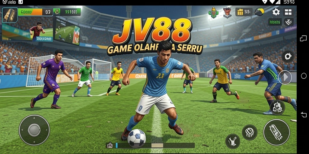Tangkapan layar utama JV88 menampilkan aksi seru dalam pertandingan olahraga.
