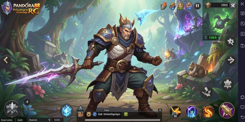 Tampilan gameplay seru PANDORA88 dengan pertempuran epik.