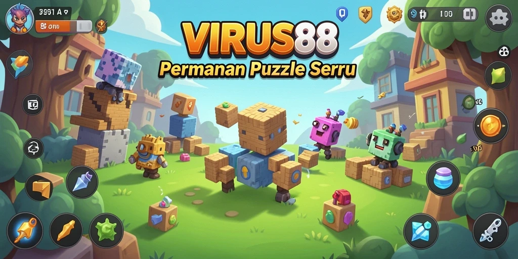 Tampilan gameplay VIRUS88 dengan berbagai teka-teki menarik.